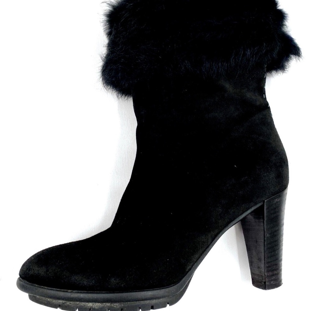 Aquatalia Black Suede “Prince” Mid Calf Boots Size 10 NEW